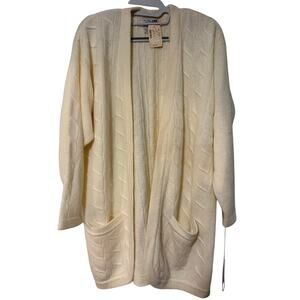 Adele Joyce Vintage Lambswool Cardigan Sweater Rabbit's Hair New NWT XL women's